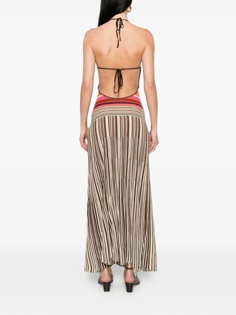 Faithfull the Brand Maretta striped halterneck dress - Neutrals