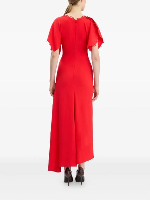 Victoria Beckham rouleaux-detail midi dress - Red