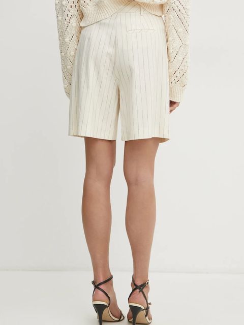 Simona Corsellini szorty damskie kolor beżowy wzorzyste high waist P25CPSH001 - zdjęcie produktu nr 2