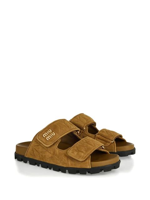 Miu Miu suede double-band sandals - Brown - zdjęcie produktu nr 2
