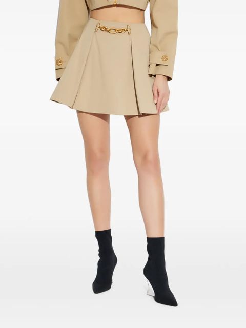 Balmain chain-embellished A-line skirt - Neutrals