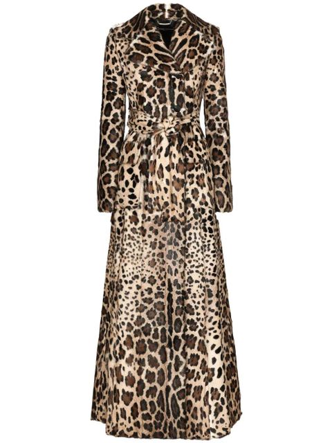 Dolce & Gabbana leopard-print trench coat - Neutrals - zdjęcie produktu nr 1