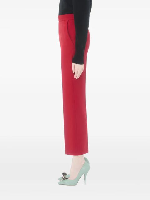 Valentino Garavani V-detail wool crepe trousers - Red