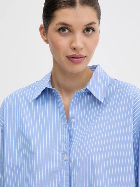 Abercrombie & Fitch koszula bawełniana damska kolor niebieski relaxed z kołnierzykiem klasycznym KI140-5150 - zdjęcie produktu nr 2