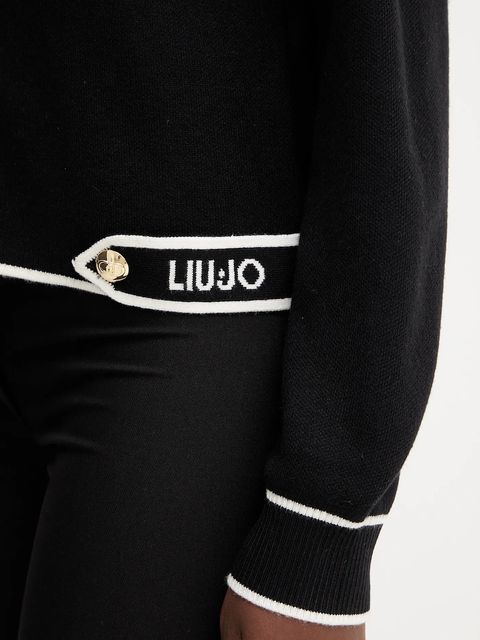 Liu Jo kardigan z domieszką jedwabiu damski kolor czarny TF5250.MS59L