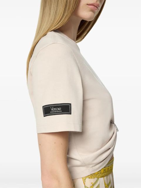 Versace Safety Pin cropped T-shirt - Neutrals