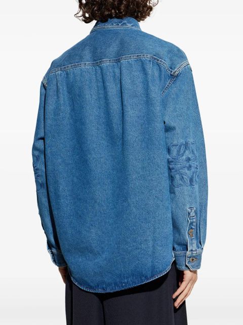 LOEWE pocket embroidered shirt - Blue
