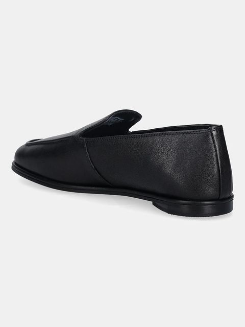 Tommy Hilfiger mokasyny skórzane TH LEATHER LOAFER damskie kolor czarny na płaskim obcasie FW0FW09319