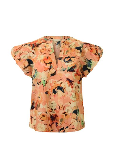 Ulla Johnson floral V-neck blouse - Orange - zdjęcie produktu nr 1