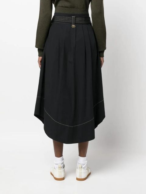 TWINSET high-waisted cotton skirt - Black