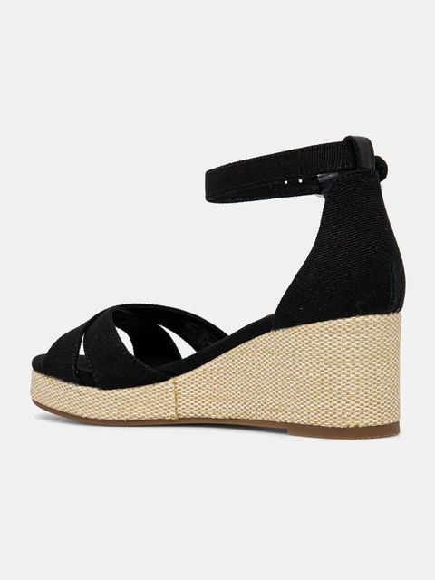 Tommy Hilfiger sandały FLAG CRISS-CROS MID WEDGE ESPAD kolor czarny FW0FW08481