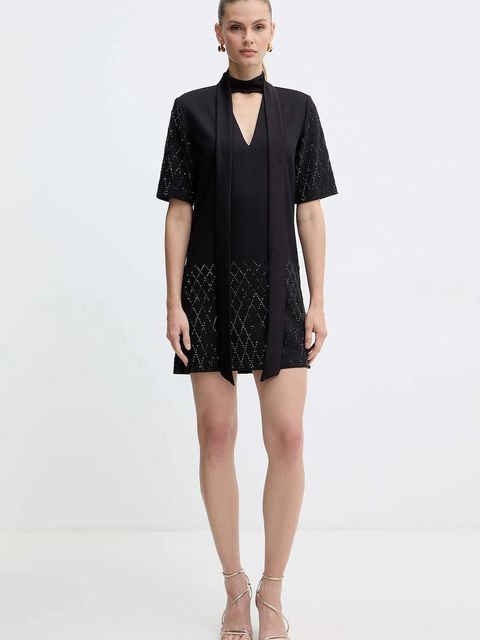 Pinko sukienka kolor czarny mini oversize 105523 A2PO