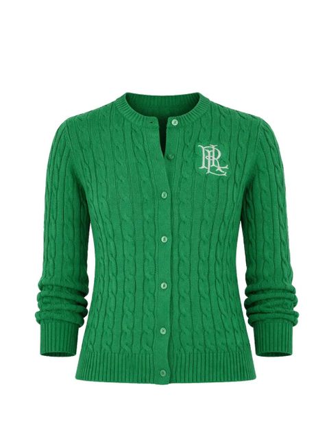 Lauren Ralph Lauren cable knit button cardigan - Green - zdjęcie produktu nr 1