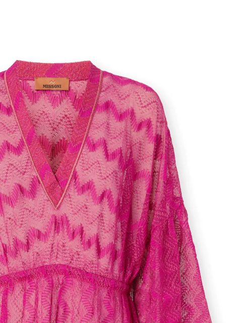 Missoni zigzag-woven mini dress - Purple