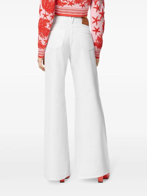 Versace mid-rise flared jeans - White
