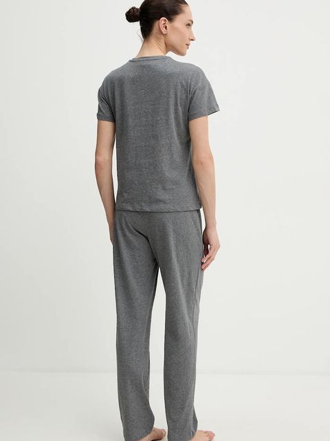 women'secret piżama bawełniana damska kolor szary bawełniana 3132246