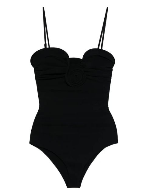 Magda Butrym rose-embellished swimsuit - Black - zdjęcie produktu nr 1