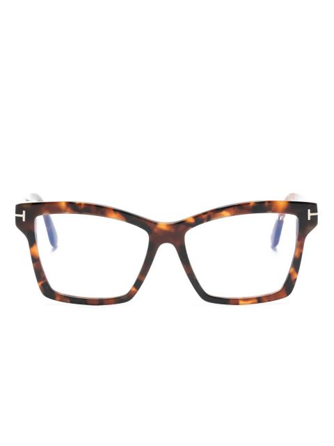 TOM FORD Eyewear light-filtering square-frame glasses - Brown - zdjęcie produktu nr 1