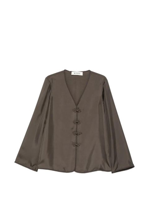 Róhe pankou-closure silk blouse - Brown - zdjęcie produktu nr 1