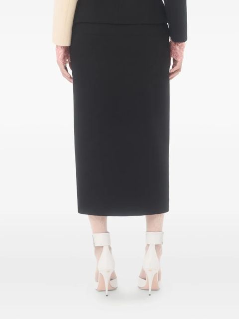 Valentino Garavani crêpe midi skirt - Black