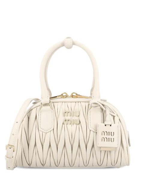Miu Miu matelassé logo-detail tote bag - White - zdjęcie produktu nr 1