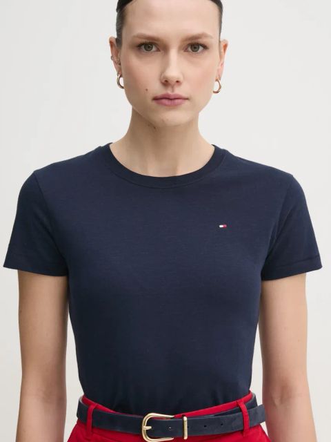 Tommy Hilfiger t-shirt bawełniany damski kolor granatowy WW0WW44433