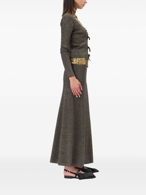 GANNI logo-embroidered maxi skirt - Grey - zdjęcie produktu nr 2