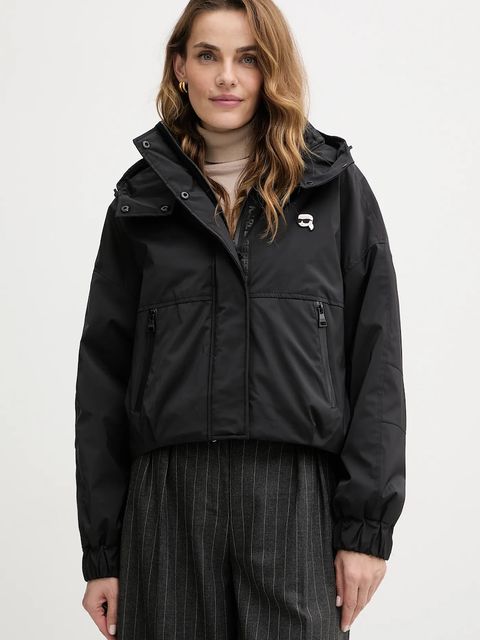 Karl Lagerfeld kurtka IKON kolor czarny przejściowa LWEMP606 - zdjęcie produktu nr 1