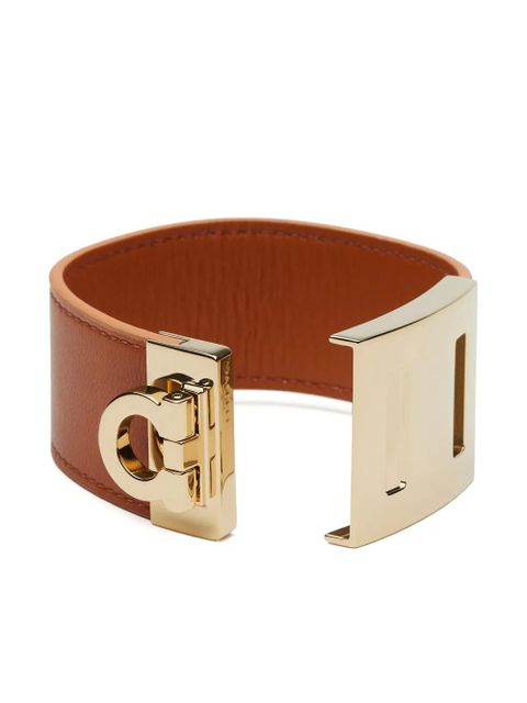 Ferragamo Gancini leather bracelet - Brown