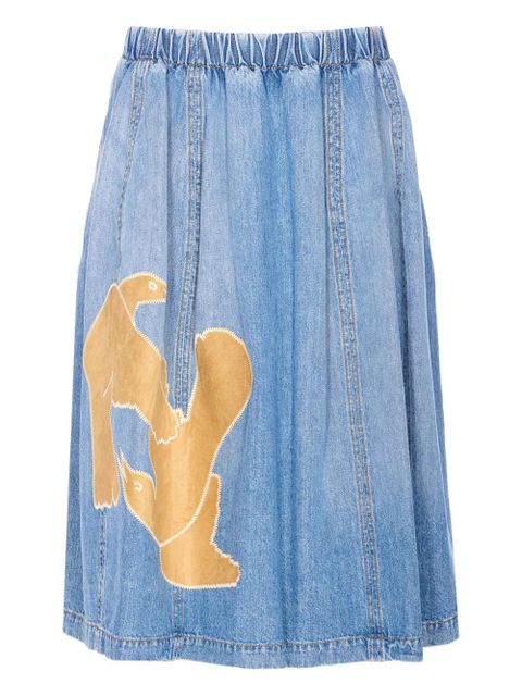 Marni appliqué-detail midi skirt - Blue - zdjęcie produktu nr 1