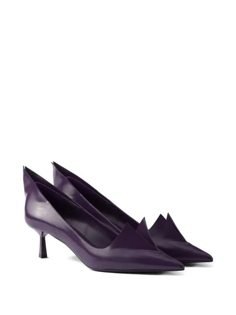 Prada 55mm pointed-toe leather pumps - Purple - zdjęcie produktu nr 2
