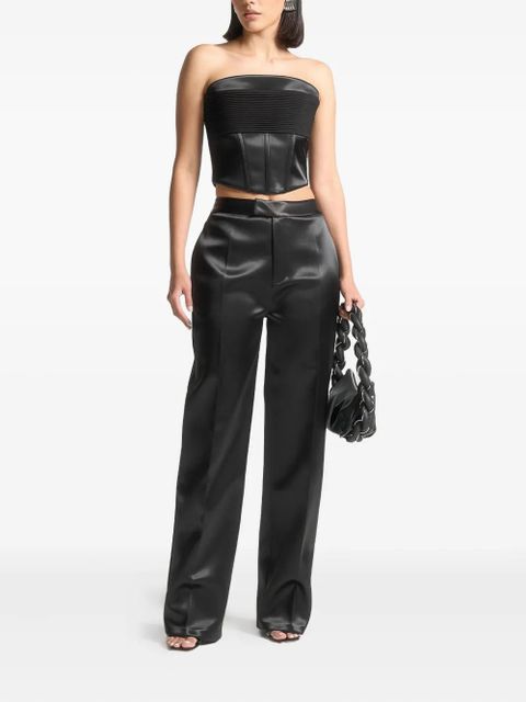 Manière De Voir Bella satin tailored trousers - Black - zdjęcie produktu nr 2