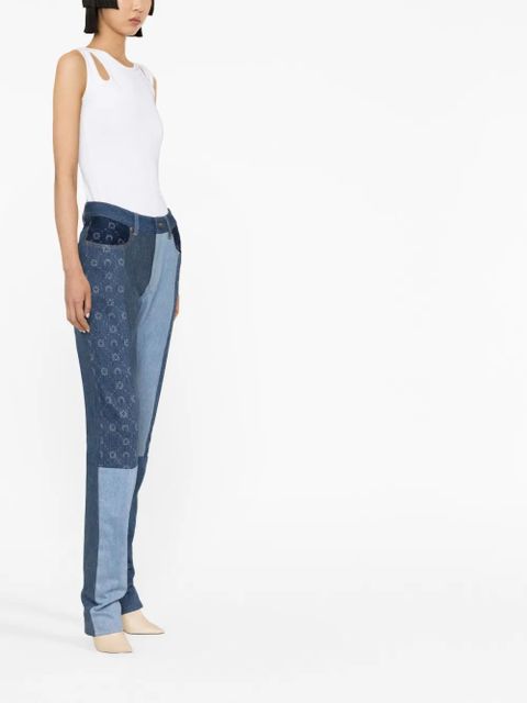 Marine Serre straight-leg patchwork jeans - Blue