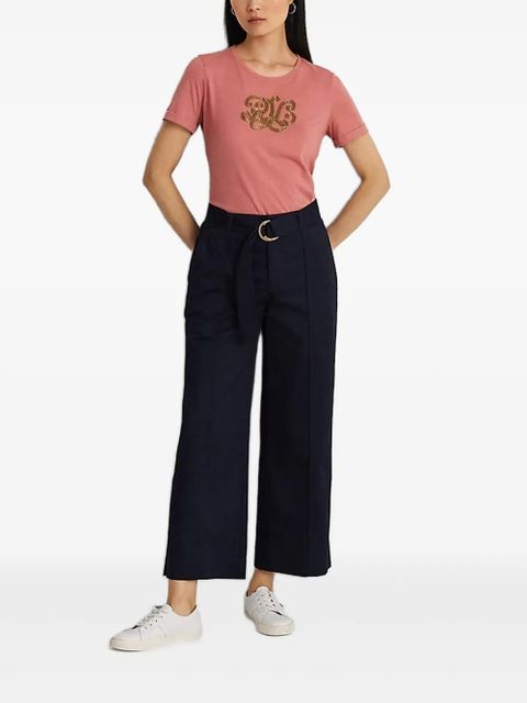 Lauren Ralph Lauren logo-beaded T-shirt - Pink