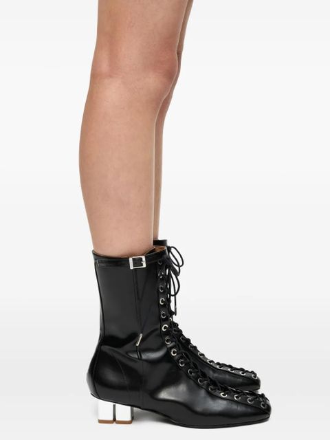 GANNI leather boots - Black
