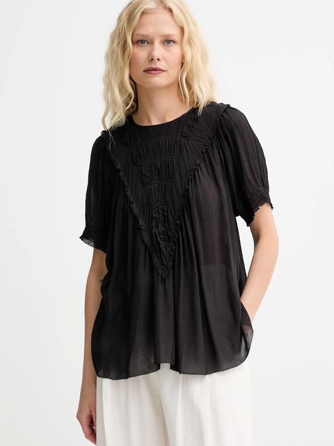 MUNTHE bluzka PERILLA damska kolor czarny gładka 252100025231 - zdjęcie produktu nr 1