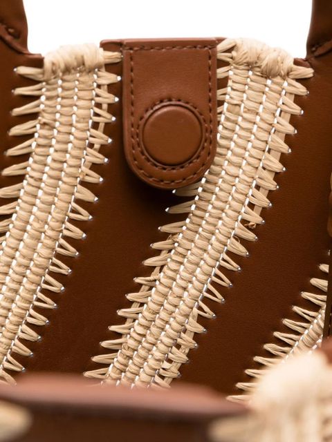 Simkhai Talia raffia-leather bucket bag - Brown