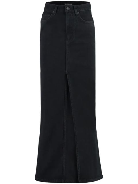 Balenciaga mid-rise denim skirt - Black - zdjęcie produktu nr 1