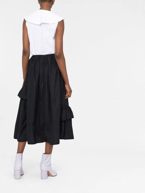 Cecilie Bahnsen ruffled cotton midi skirt - Black