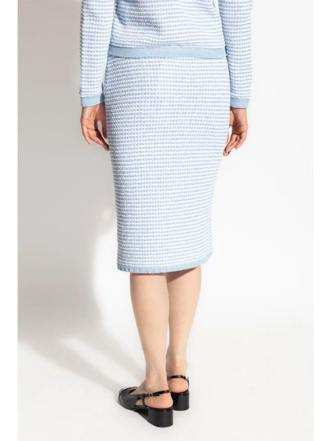 Tory Burch cotton-blend striped skirt - Blue - zdjęcie produktu nr 2