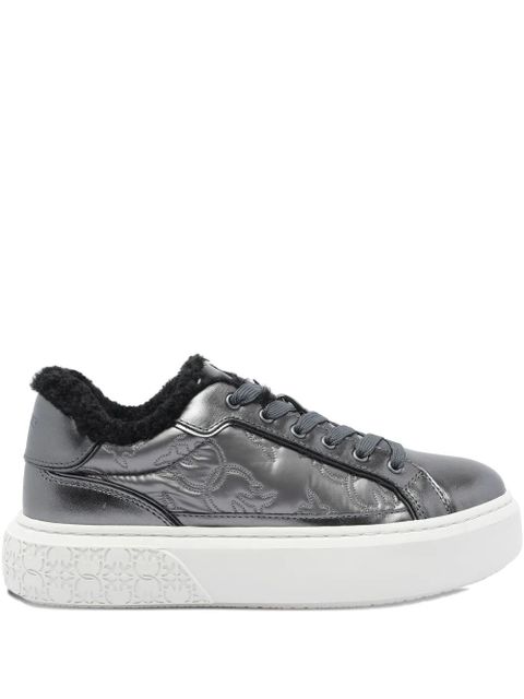 PINKO metallic fur-lined sneakers - Grey - zdjęcie produktu nr 1