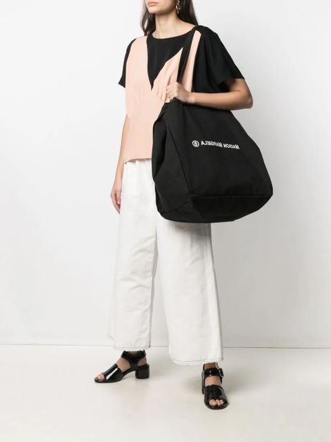 MM6 Maison Margiela oversized logo two-way bag - Black - zdjęcie produktu nr 2