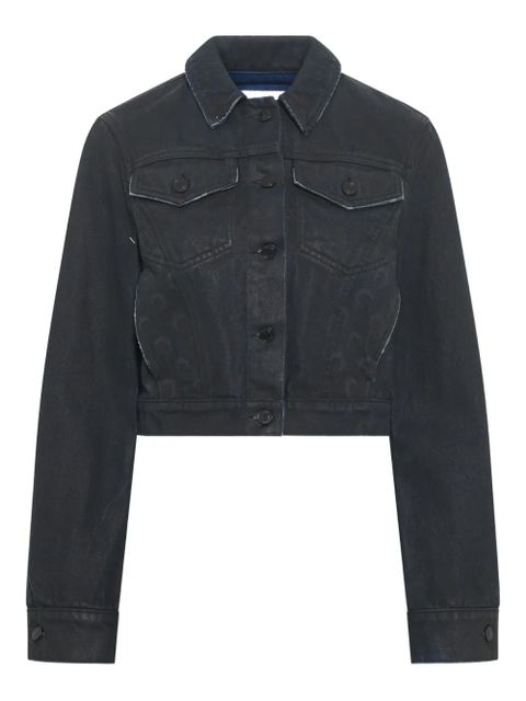 Marine Serre Moon waxed denim jacket - Black - zdjęcie produktu nr 1