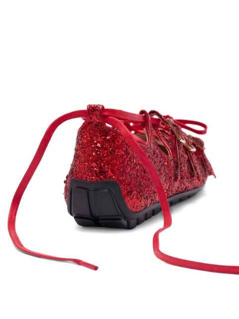 Simone Rocha Ghillie ballerina shoes - Red