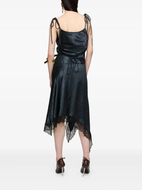 Acne Studios lace-trim asymmetric dress - Blue