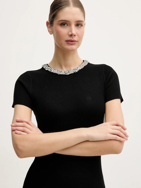 Dkny sukienka kolor czarny mini dopasowana DJ6R0999