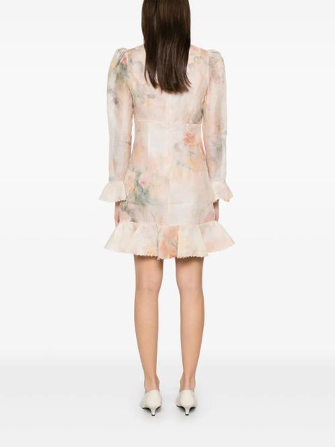 ZIMMERMANN Crush Flower mini dress - Neutrals