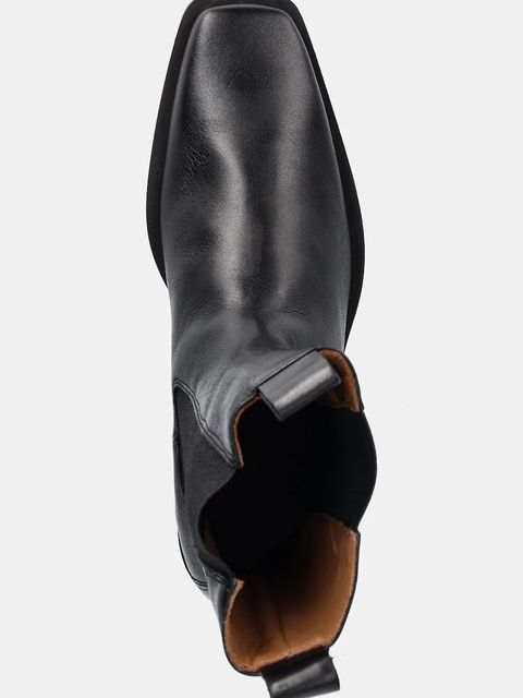 Copenhagen sztyblety skórzane damskie kolor czarny na płaskim obcasie CPH747 leather