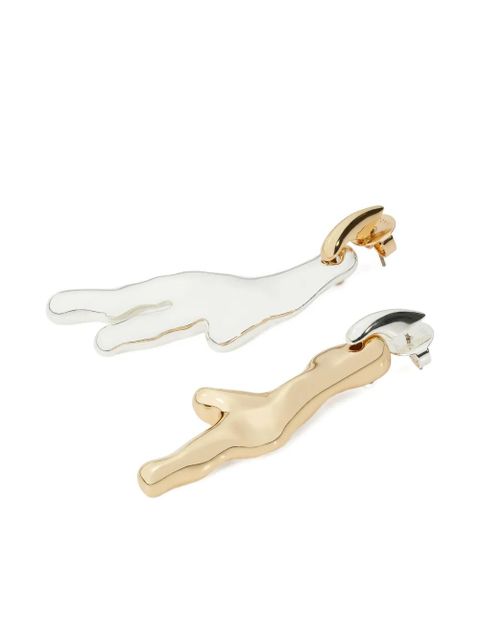 Tory Burch asymmetrical liquid-effect earrings - Silver - zdjęcie produktu nr 2