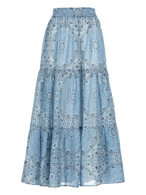 MC2 Saint Barth Cheyenne bandana-print tiered skirt - Blue - zdjęcie produktu nr 1